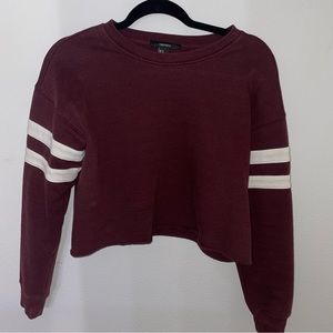 Forever 21 Maroon Cropped Sweater (S)